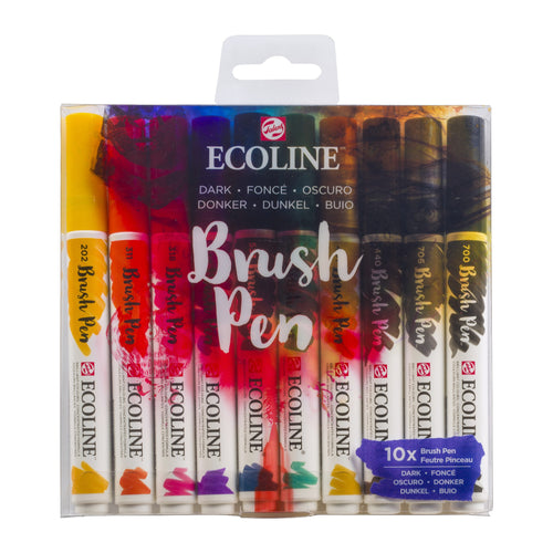 Royal Talens Ecoline Brush Pen Dunkeltönen-Set 10 Farben