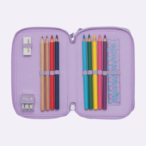Beckmann 3-fächrige Federmappe mit Inhalt, Candy