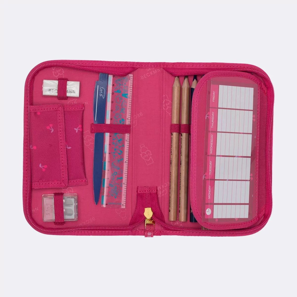 Beckmann Federmappe mit Inhalt, Cherry