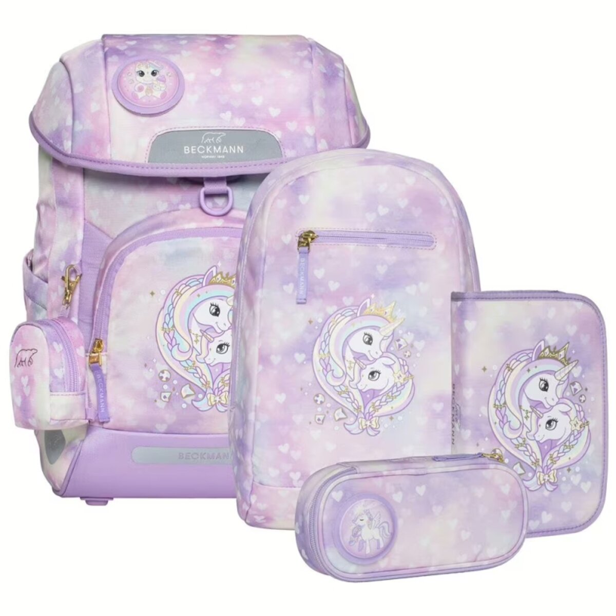Beckmann Schulranzen Plus Air 6tlg. Unicorn Princess Pur