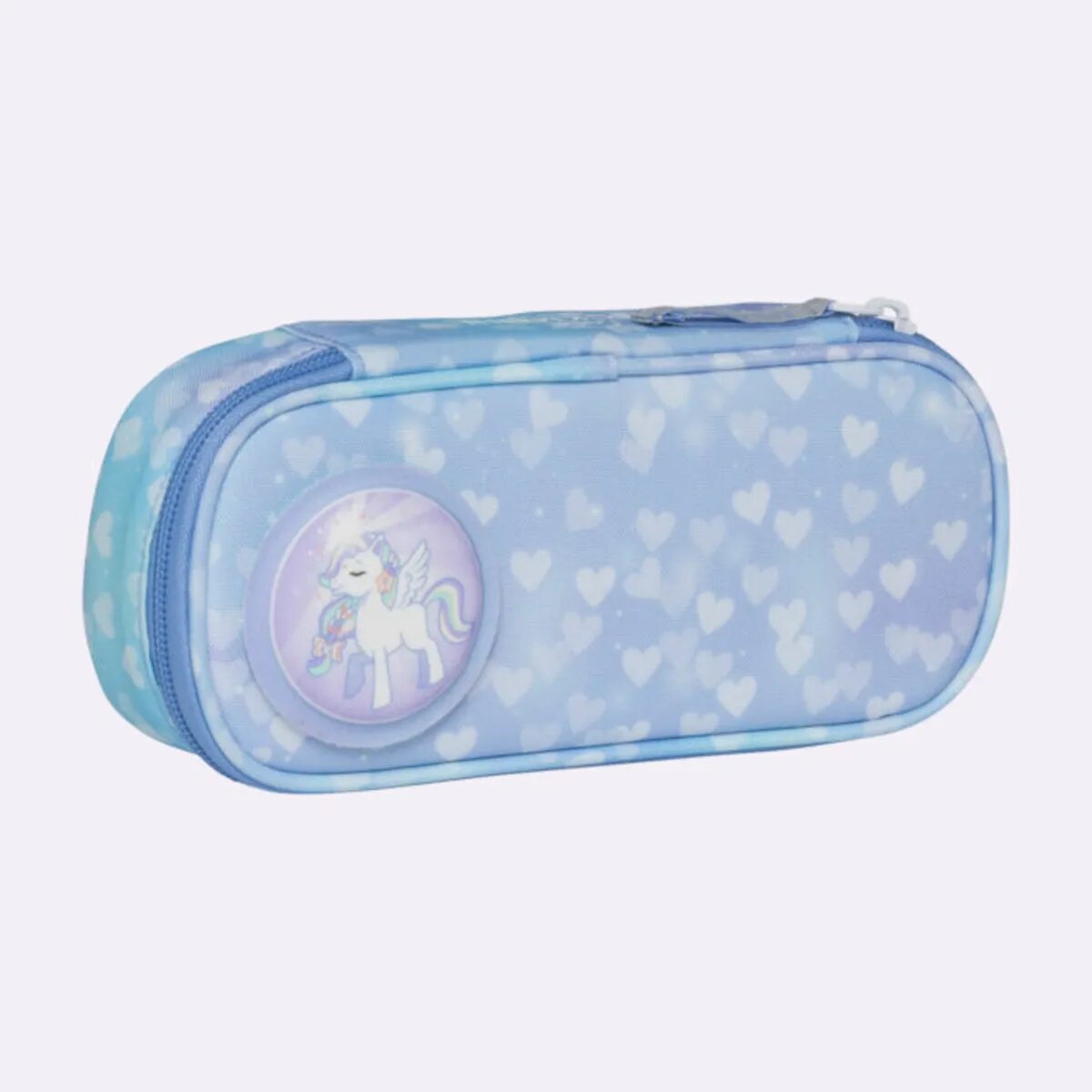 Beckmann Schulrucksack-Set Classic Unicorn Princess Ice Blue, 7-teilig