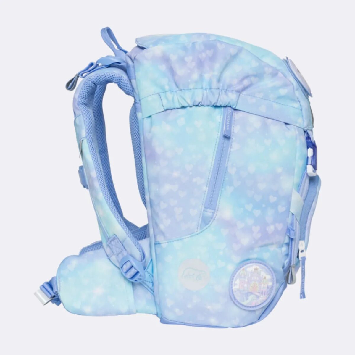 Beckmann Schulrucksack-Set Classic Unicorn Princess Ice Blue, 7-teilig