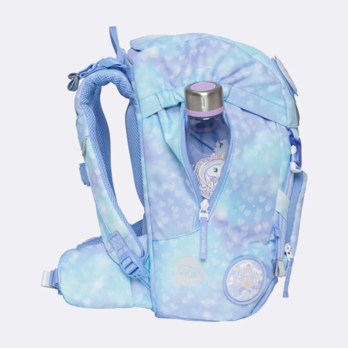 Beckmann Schulrucksack-Set Classic Unicorn Princess Ice Blue, 7-teilig