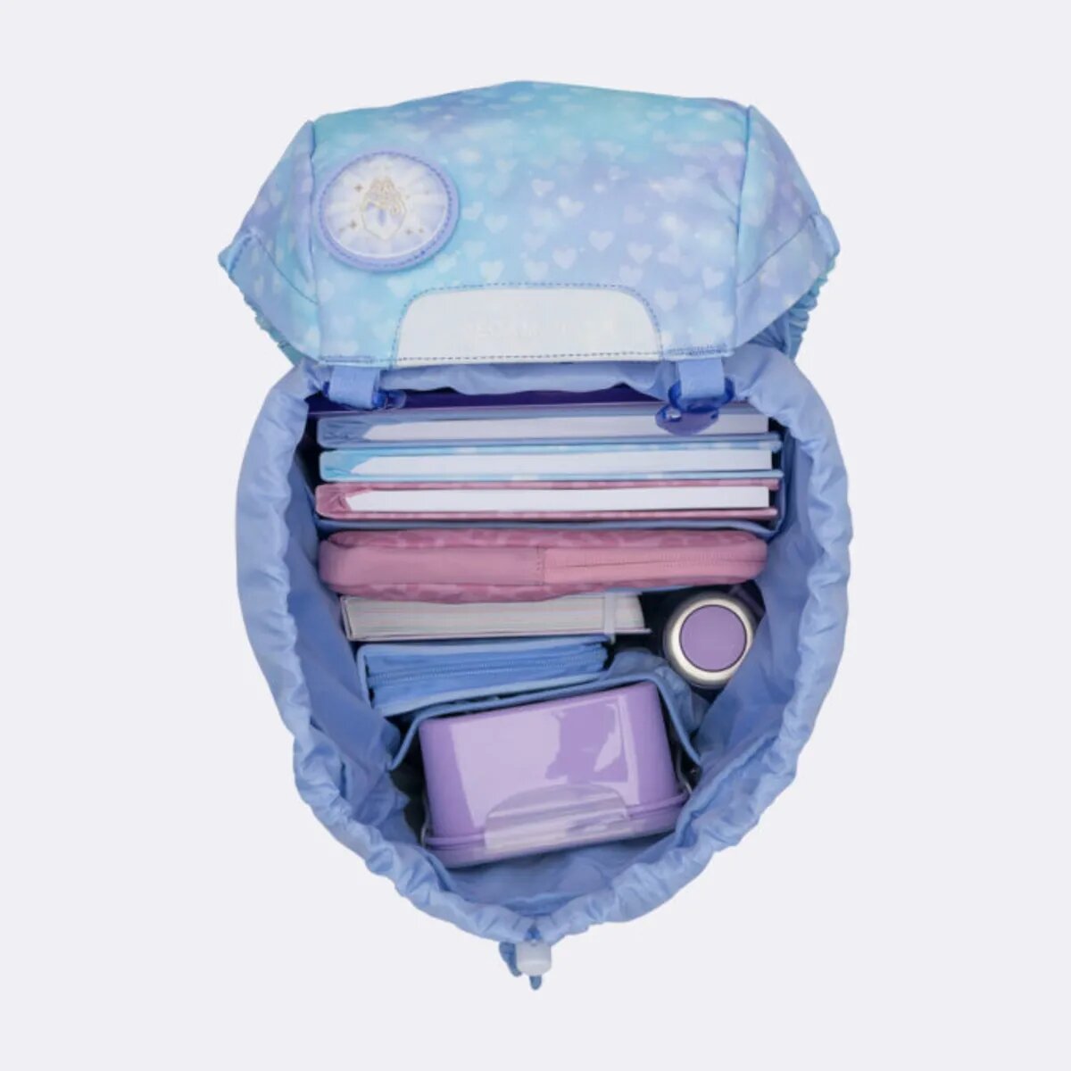 Beckmann Schulrucksack-Set Classic Unicorn Princess Ice Blue, 7-teilig