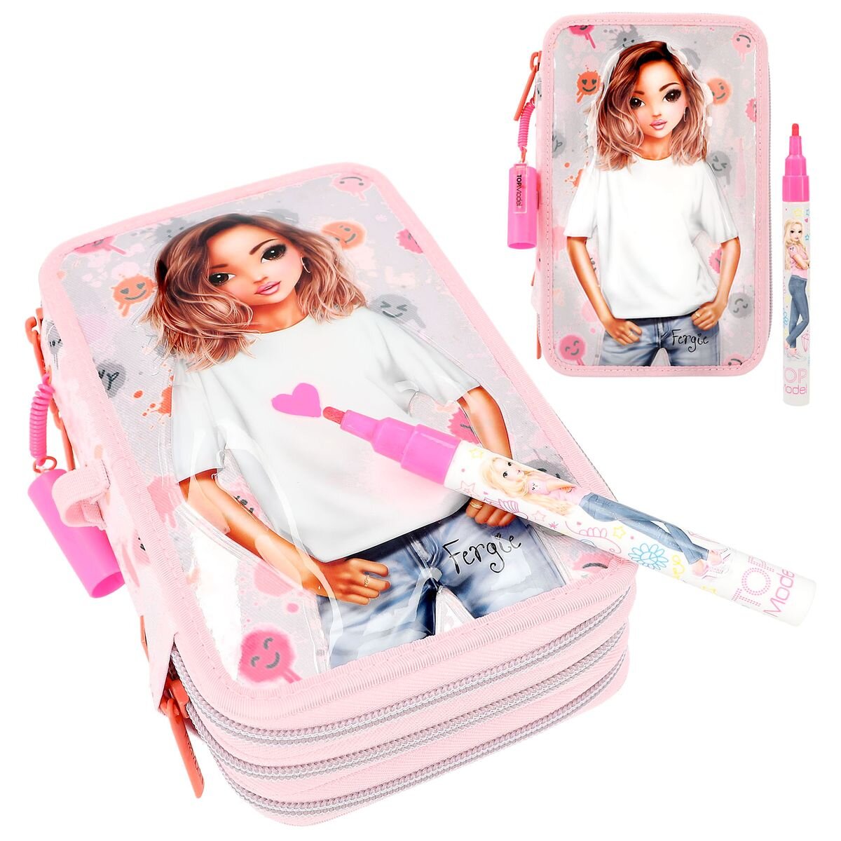 Depesche TOPModel 3-Fach Federtasche mit Stift HAPPY TOGETHER