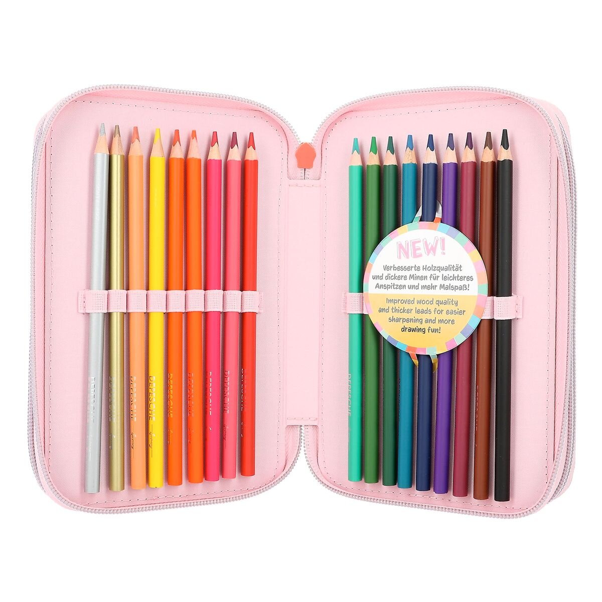 Depesche TOPModel 3-Fach Federtasche mit Stift HAPPY TOGETHER