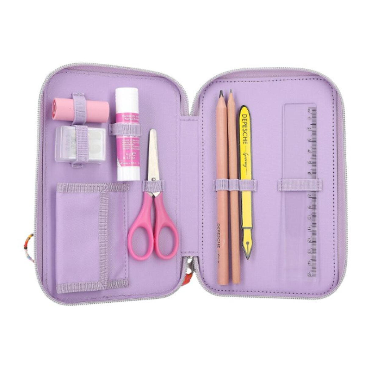 Depesche TOPModel 3-Fach Federtasche mit appliziertem Smartphone JOY