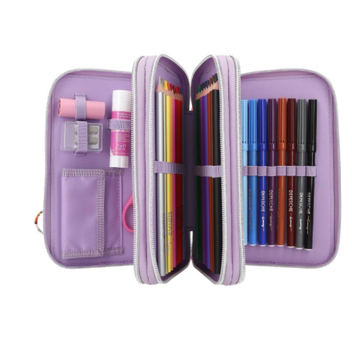Depesche TOPModel 3-Fach Federtasche mit appliziertem Smartphone JOY