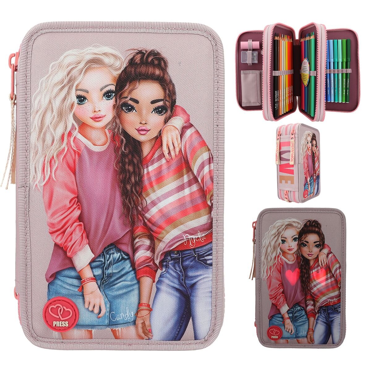 Depesche TOPModel 3-Fach Federtasche BEST FRIENDS LED