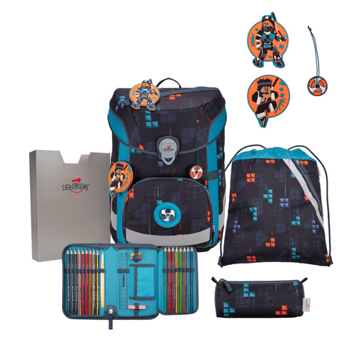 DerDieDas ErgoFlex Easy Schulranzen-Set 5tgl. Ninja Fighter 22,5 Liter