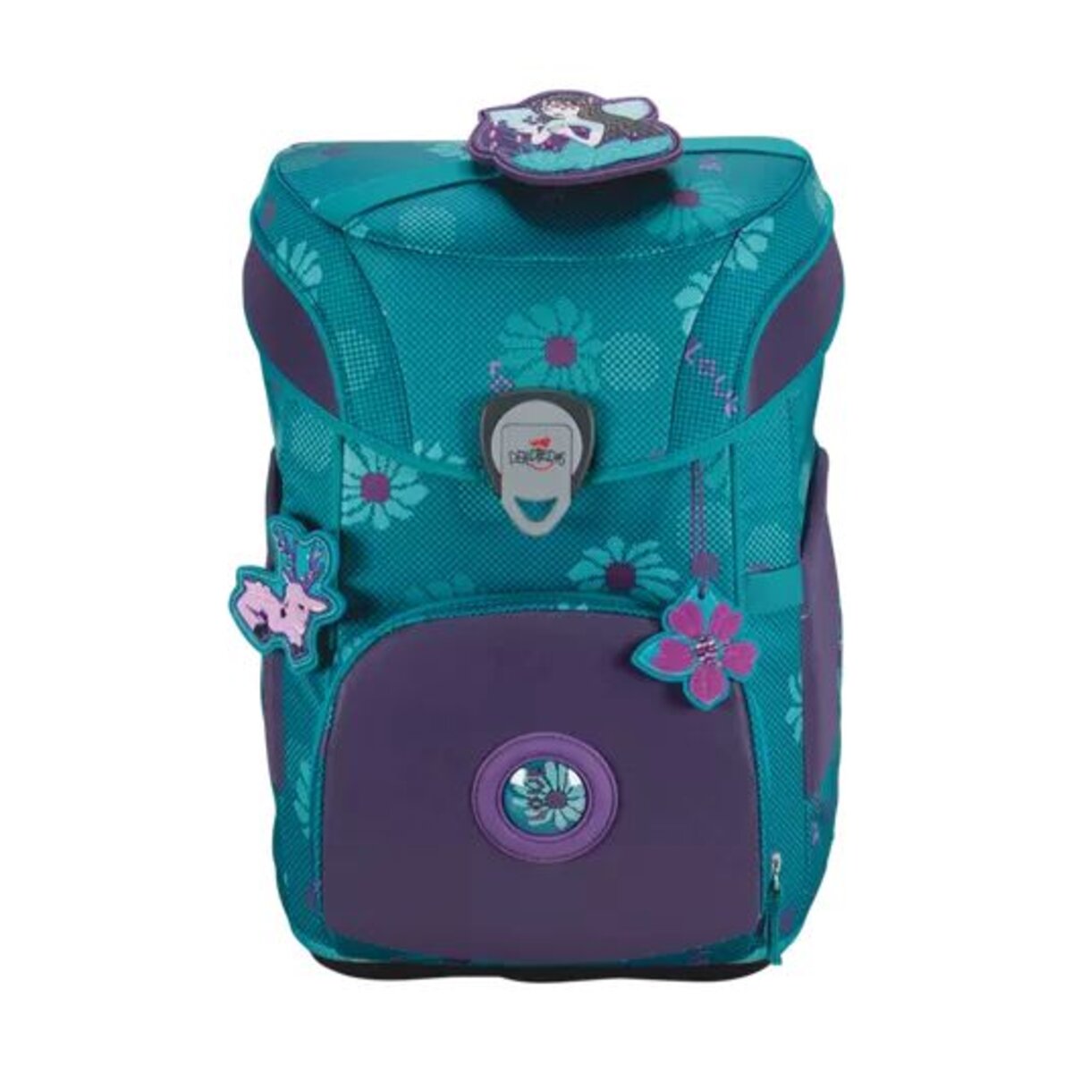 DerDieDas Schulranzen-Set ErgoFlex Easy Exklusiv Superflash Fairy Flower, 5-teilig