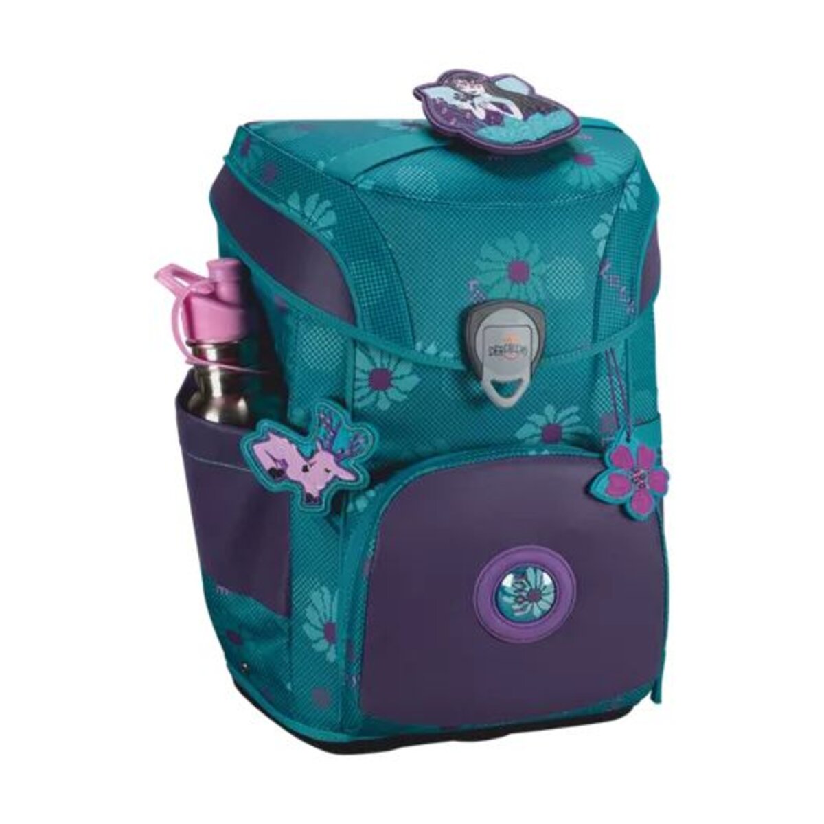 DerDieDas Schulranzen-Set ErgoFlex Easy Exklusiv Superflash Fairy Flower, 5-teilig