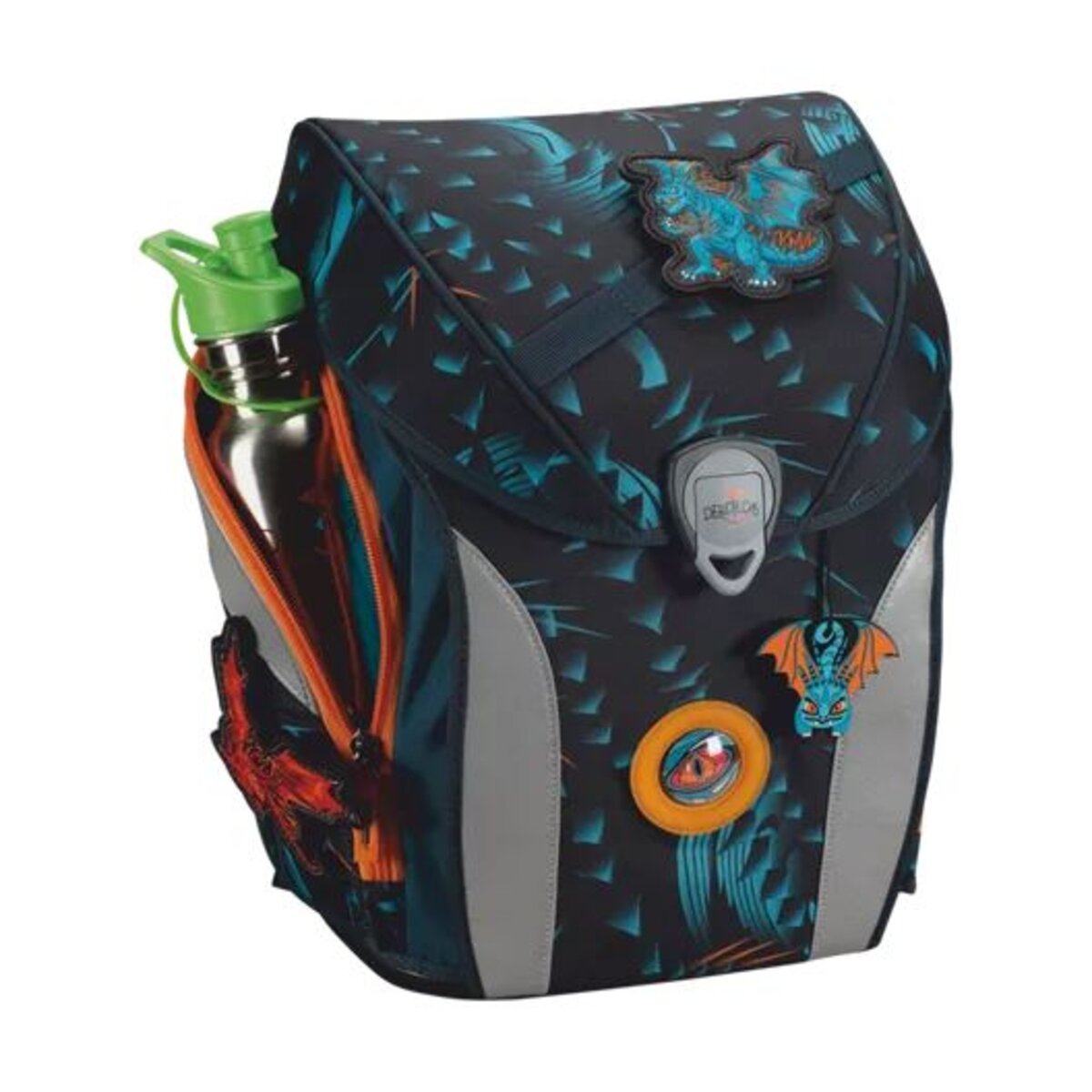 DerDieDas Schulranzen-Set ErgoFlex MAX Exklusiv LED Dragon Moon, 5-teilig