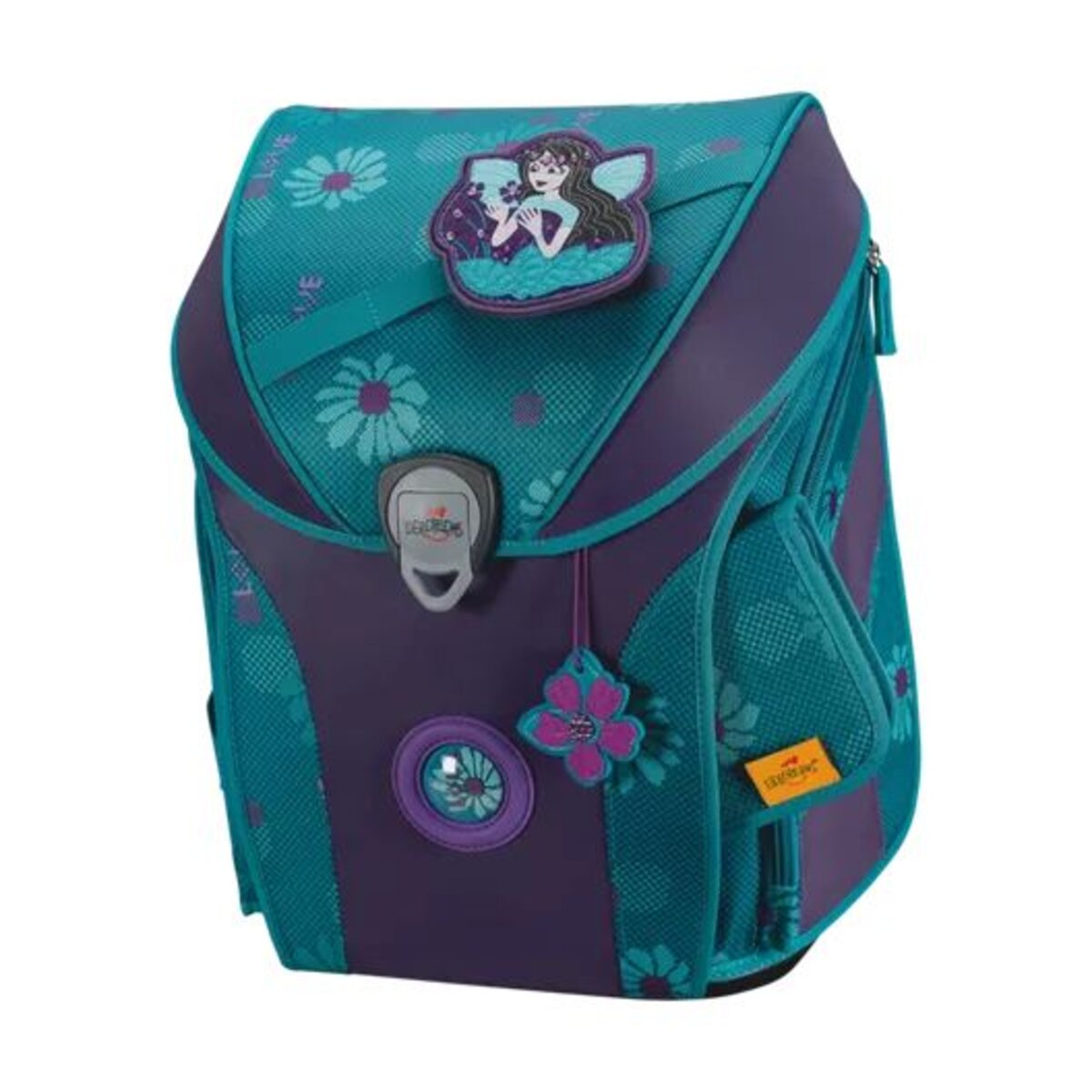 DerDieDas Schulranzen-Set ErgoFlex MAX Exklusiv Superflash Fairy Flower, 5-teilig