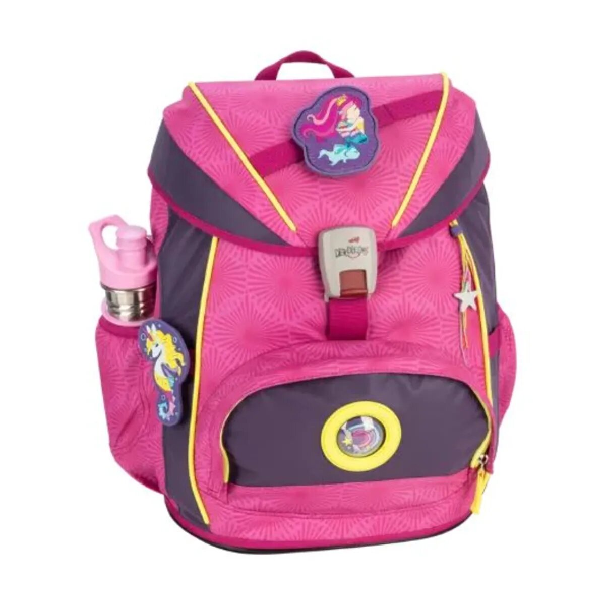 DerDieDas Schulrucksack-Set ErgoFlex Exklusiv Superflash Pink Mermaid, 5-teilig
