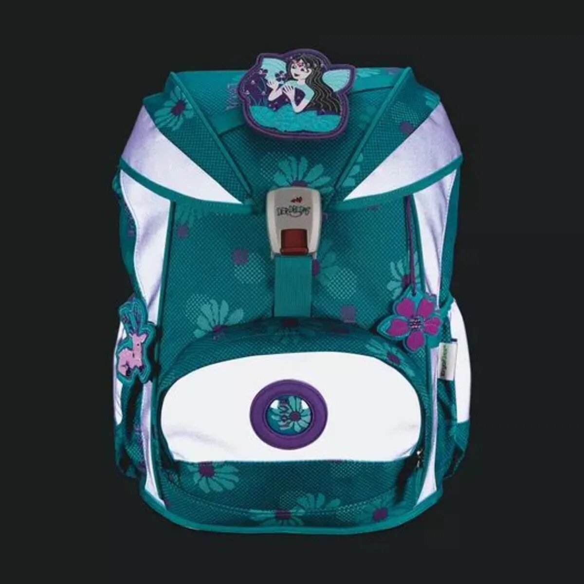 DerDieDas Schulrucksack-Set ErgoFlex Exklusiv Superflash Fairy Flower, 5-teilig