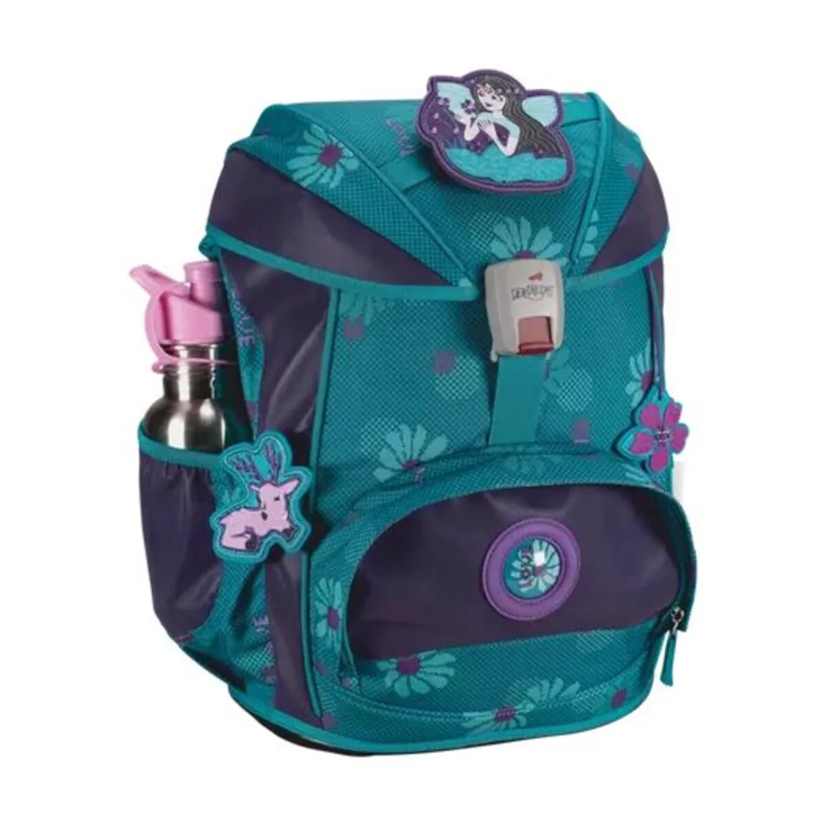 DerDieDas Schulrucksack-Set ErgoFlex Exklusiv Superflash Fairy Flower, 5-teilig
