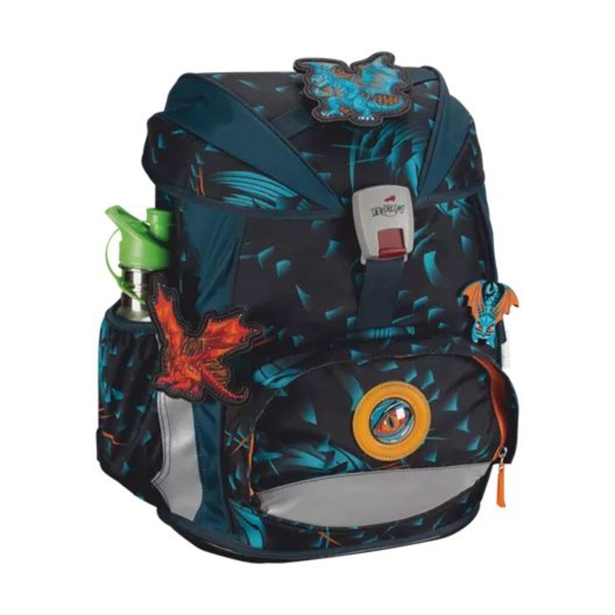 DerDieDas Schulrucksack-Set ErgoFlex Exklusiv LED Dragon Moon, 5-teilig