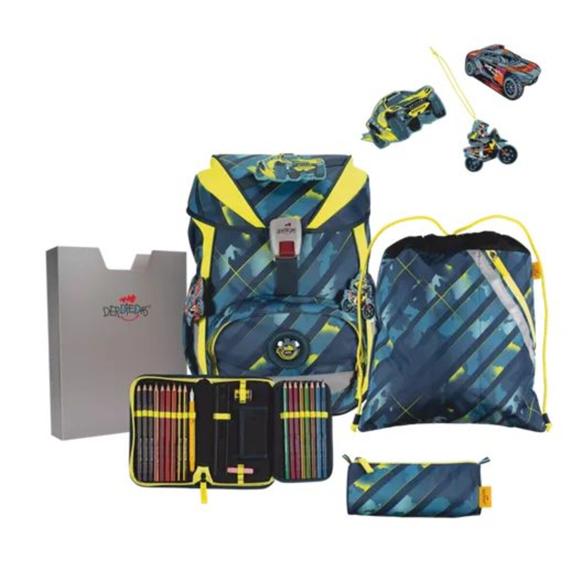 DerDieDas Schulrucksack-Set ErgoFlex Speed Challenge