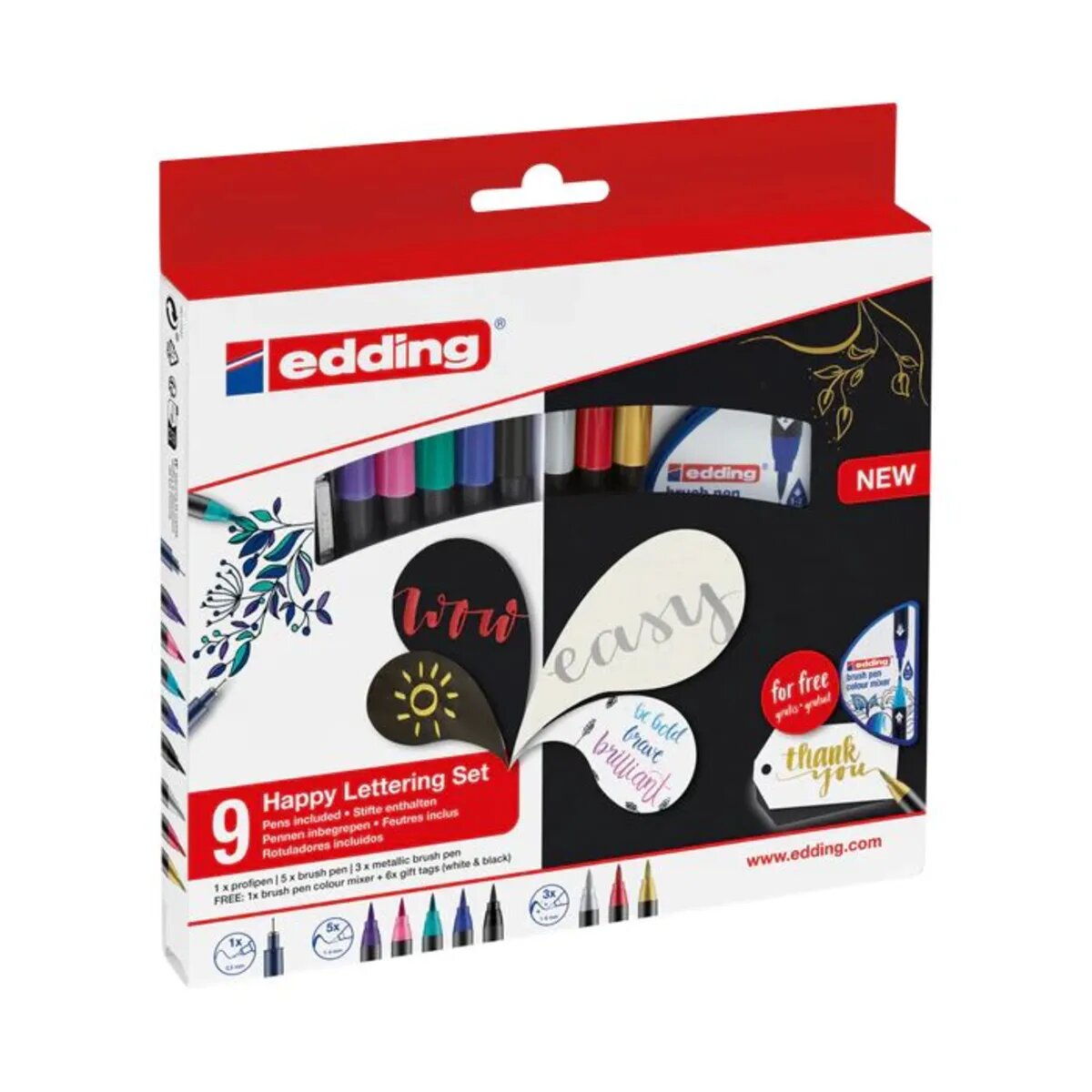 edding Happy Lettering Set 9 Teile