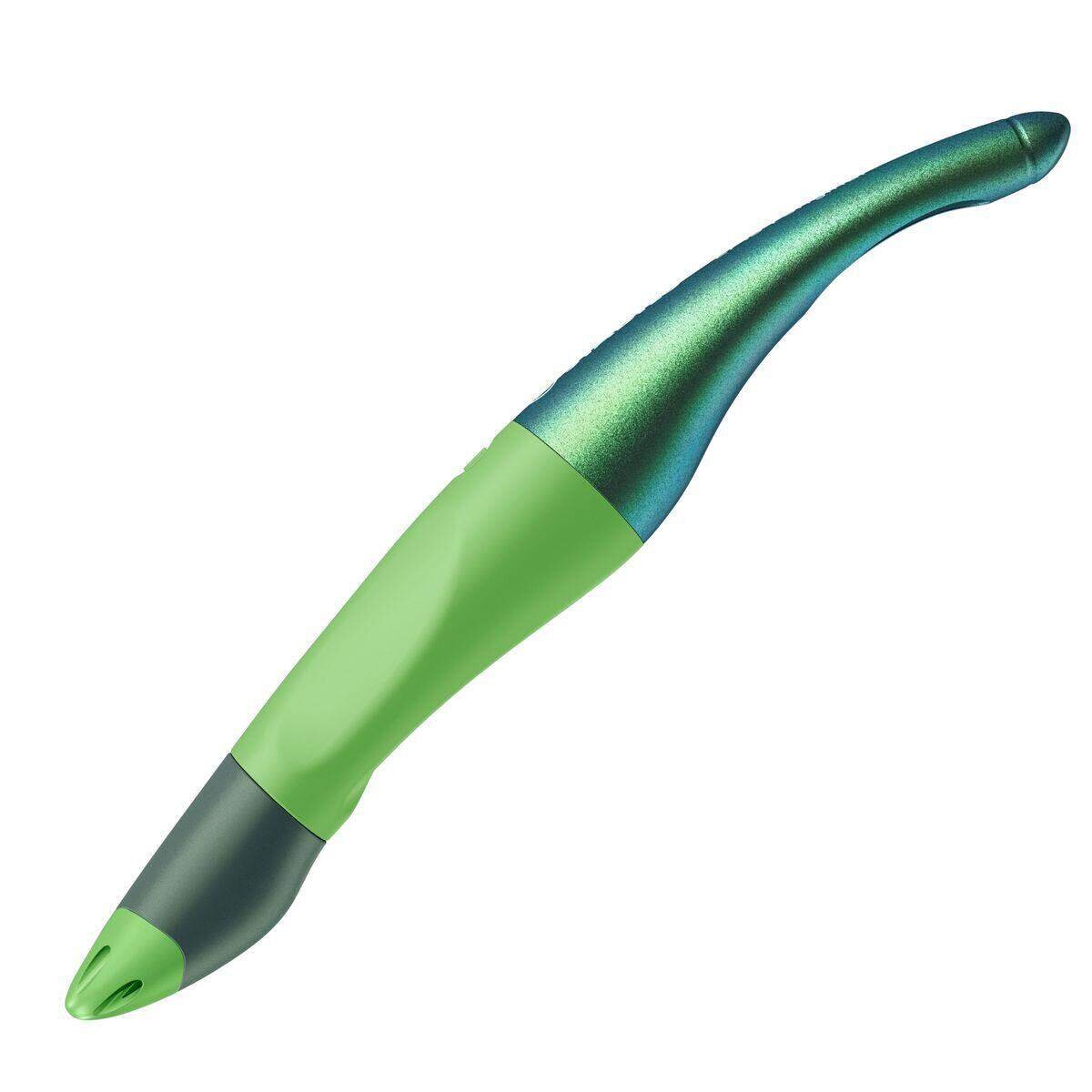 Ergonomischer Tintenroller für Rechtshänder - STABILO EASYoriginal Holograph Edition in grün - Einzelstift - Schreibfarbe blau (löschbar) - inklusive Patrone
