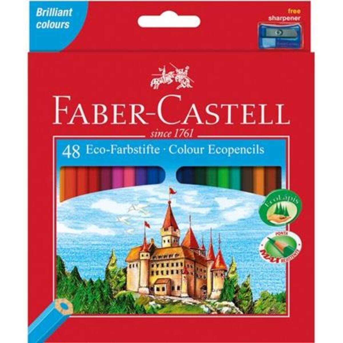 Faber-Castell Buntstifte Castle 48er Kartonetui mit Spitzer