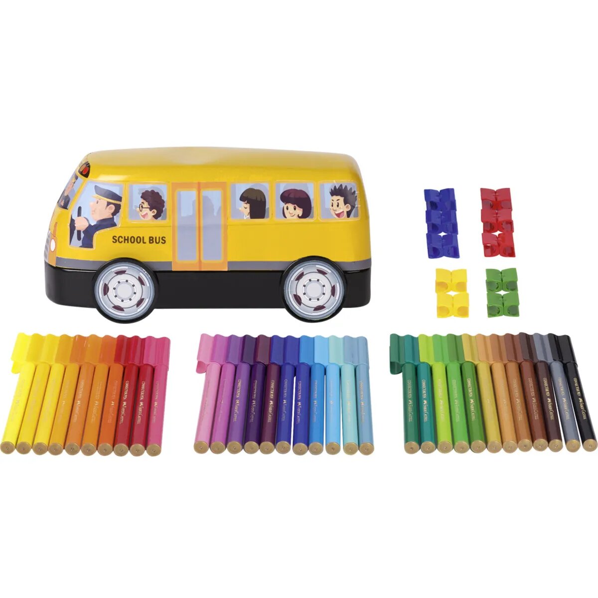 Faber-Castell Filzstifte Connector Bus, 33 Stifte