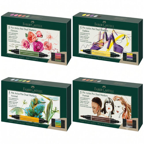 Faber-Castell Pitt Artist Pen Dual Marker 20er Komplett-Bundle 4 Themen-Sets