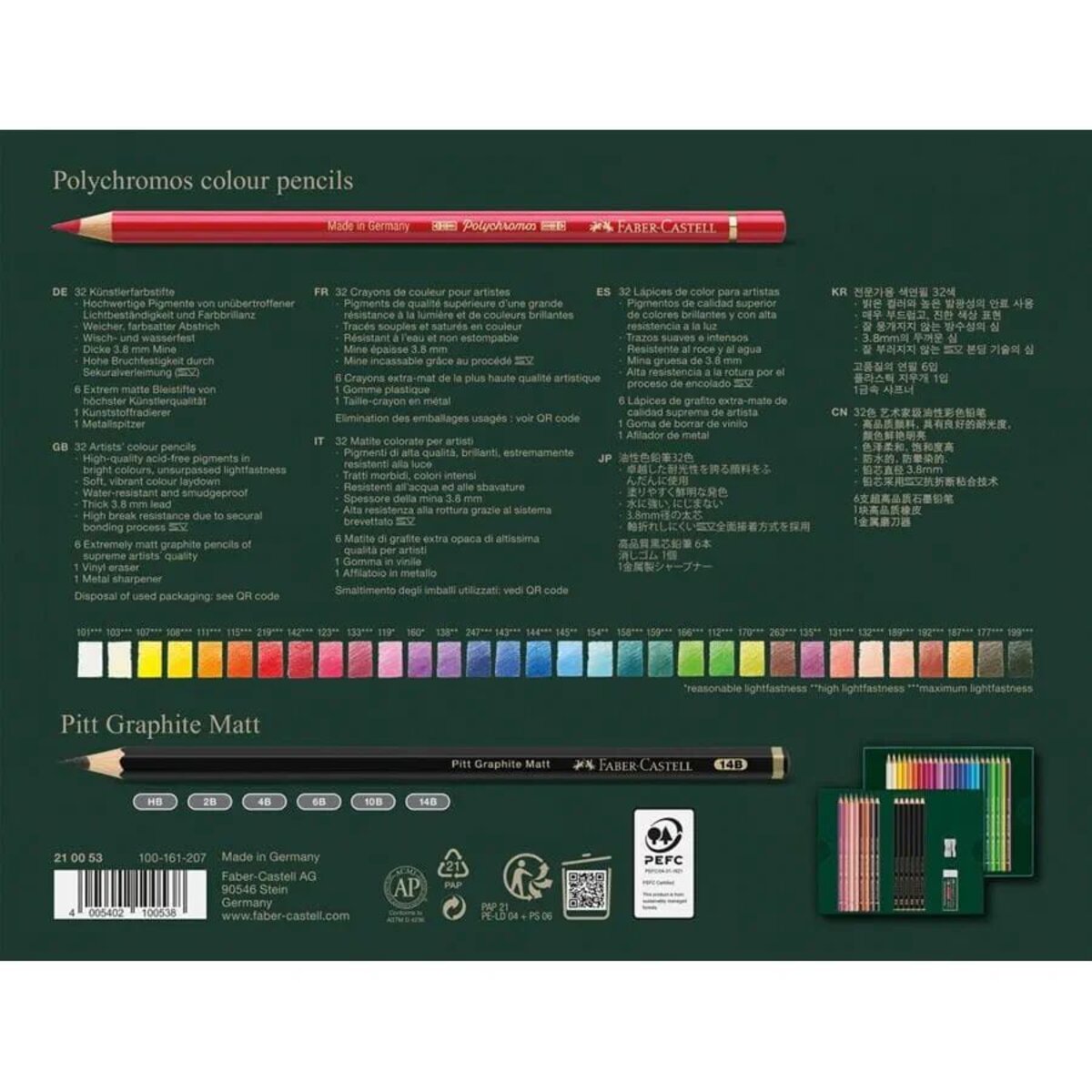 Faber-Castell Polychromos & Pitt Graphite Matt Geschenkset, 40er