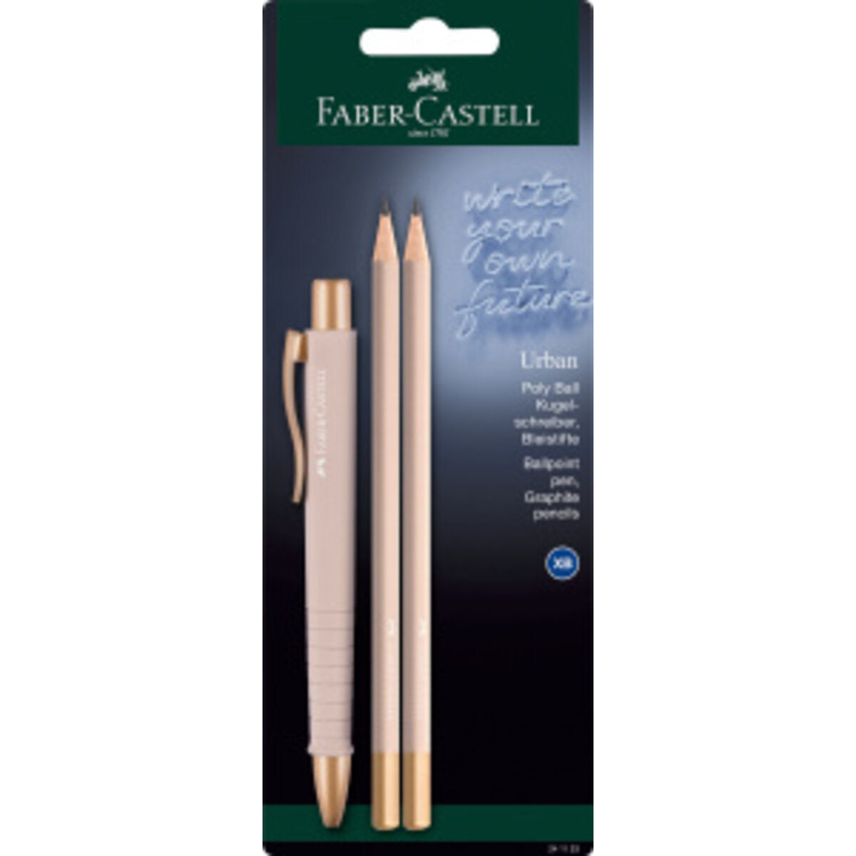 Faber-Castell Set, KS Poly Ball Urban mit BS Urban BK pale rose