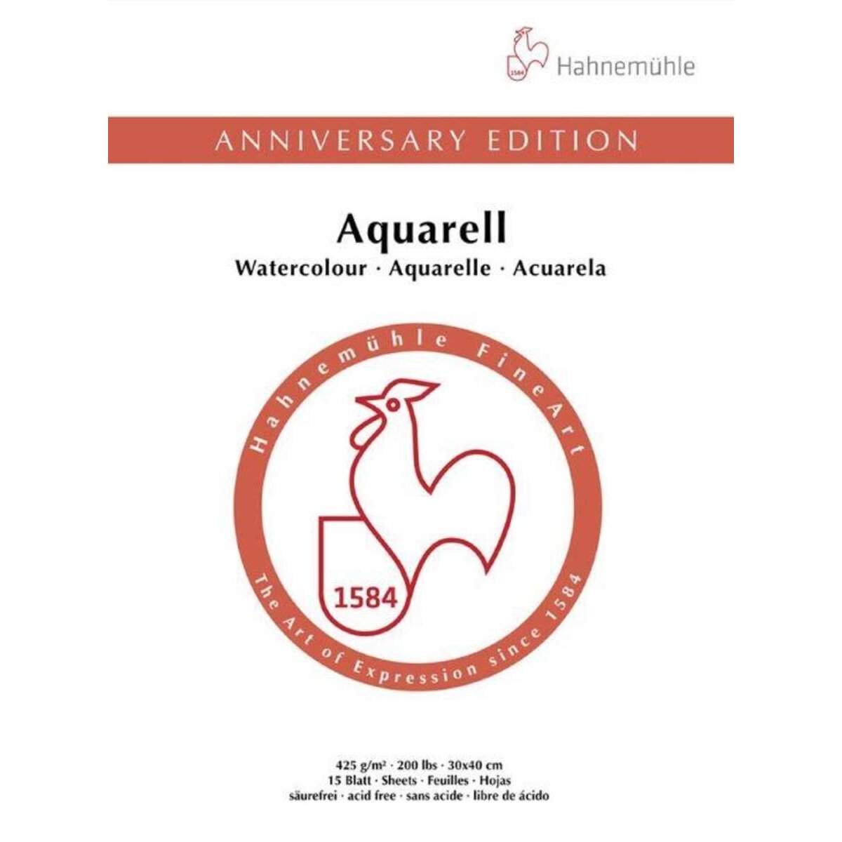 Hahnemühle Aquarellblock 425g 30x40cm 1584 Anniversary Edition