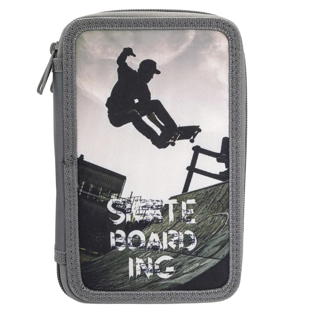 Idena Federmappe Skateboard Triple, 47-teilig