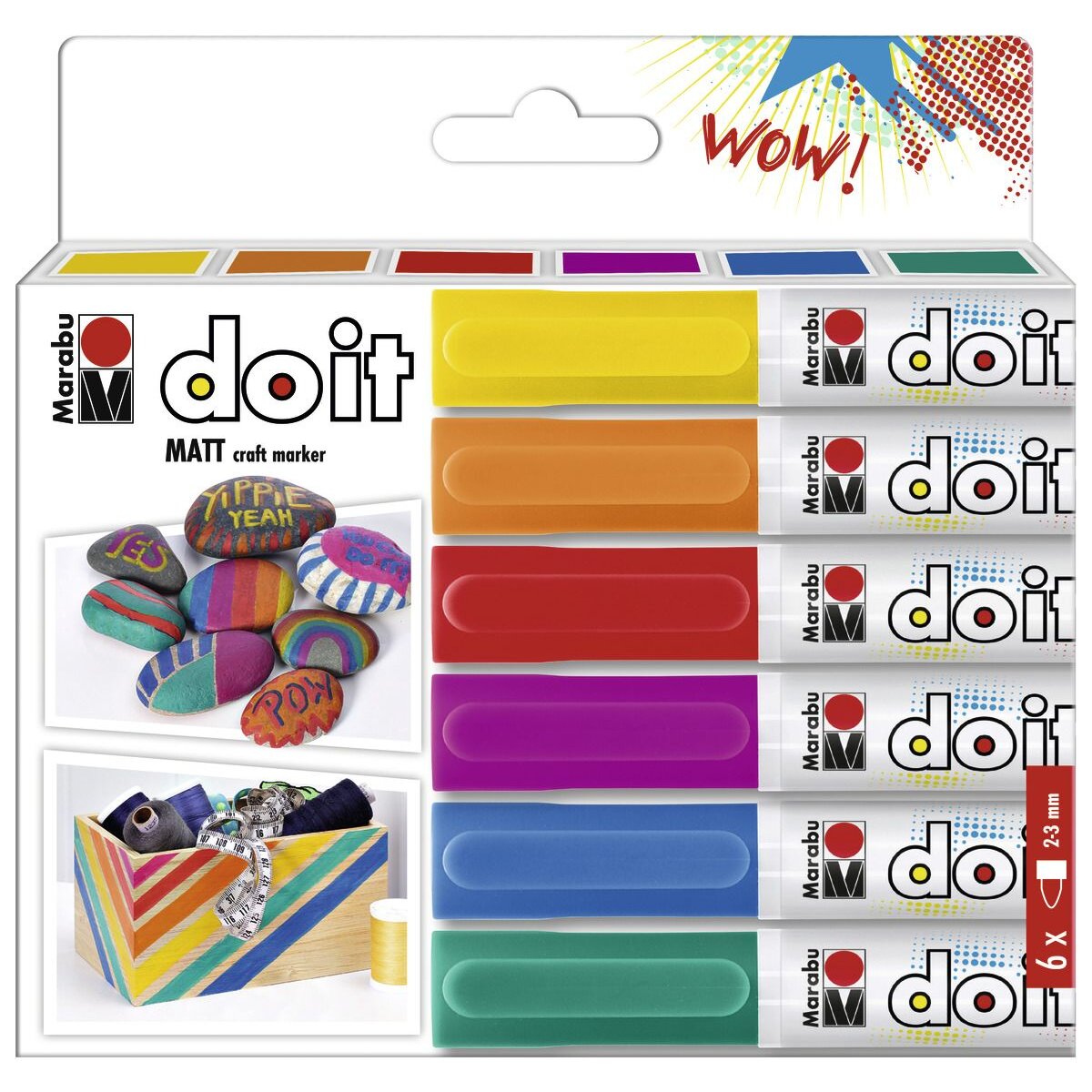 Marabu DO IT craft marker 6er Sortierung, 2-3 mm
