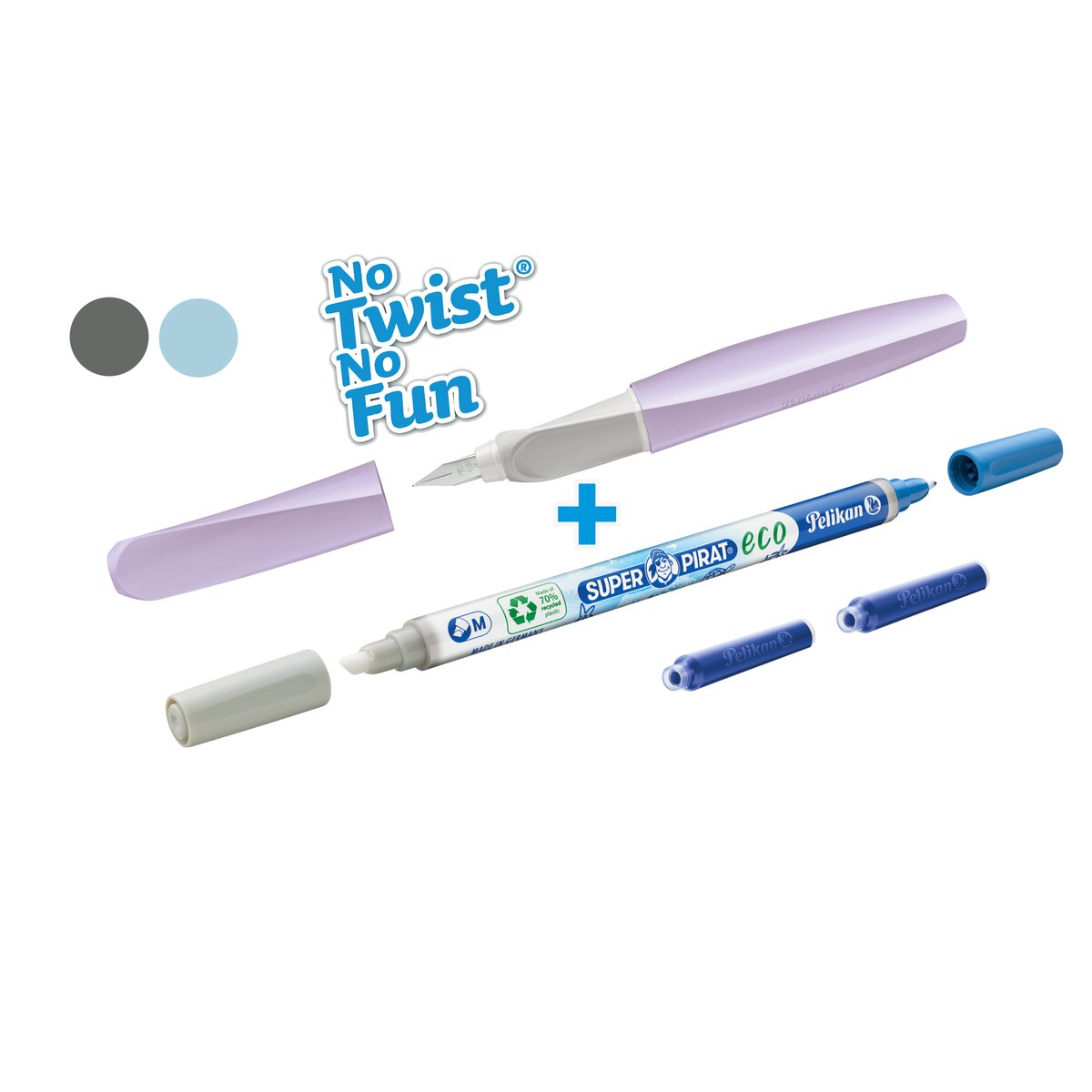 Promocard Füllhalter Twist eco P457 M sortiert inkl. 2 Tintenpatronen + Tintenlöschstift
