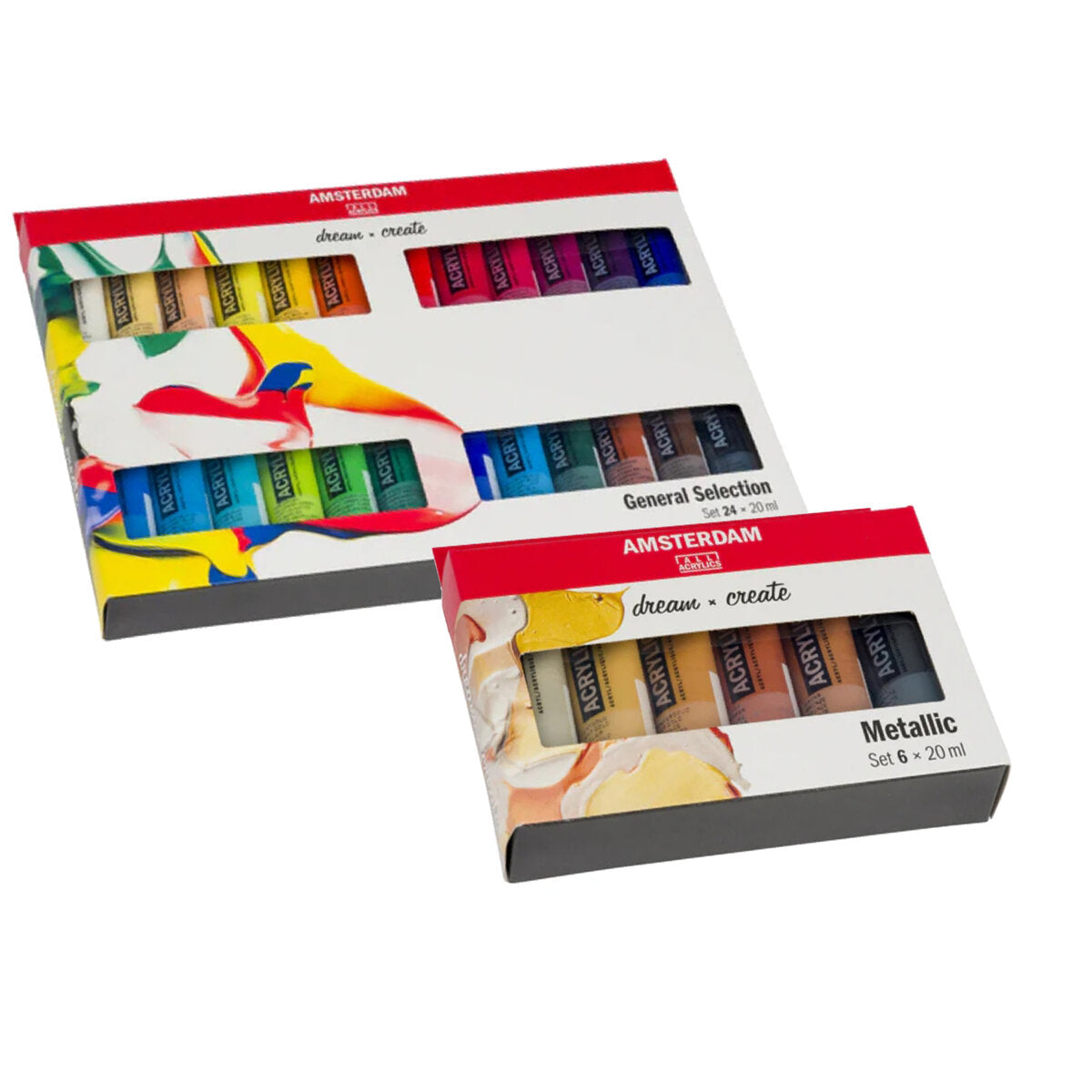 Royal Talens Amsterdam Acrylfarben 24 x 20 ml + 6 x 20 ml Metallicfarben