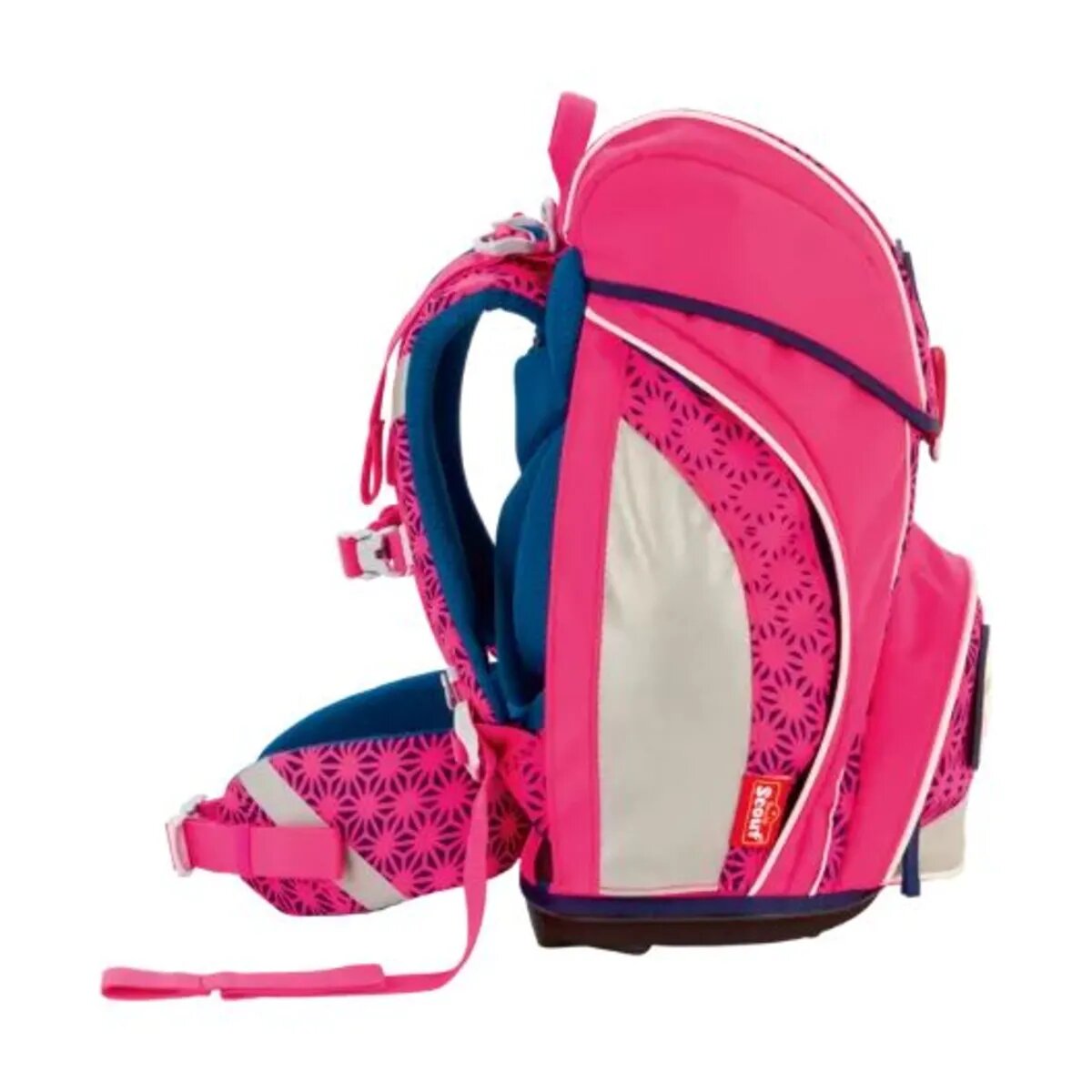Scout Schulranzen-Set Alpha DIN Neon Safety Pink Glow, 4-teilig