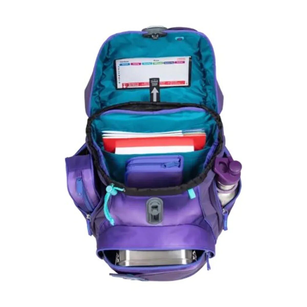 Scout Schulranzen-Set Alpha Exklusiv Superflash Purple Magic, 4-teilig