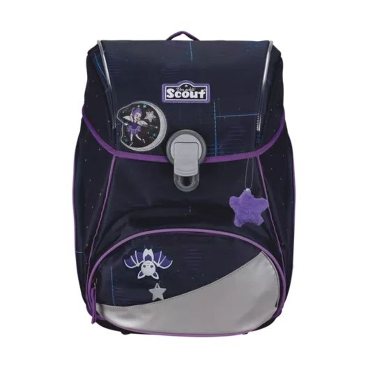 Scout Schulranzen-Set Alpha Exklusiv Safety Light Spooky Starlight