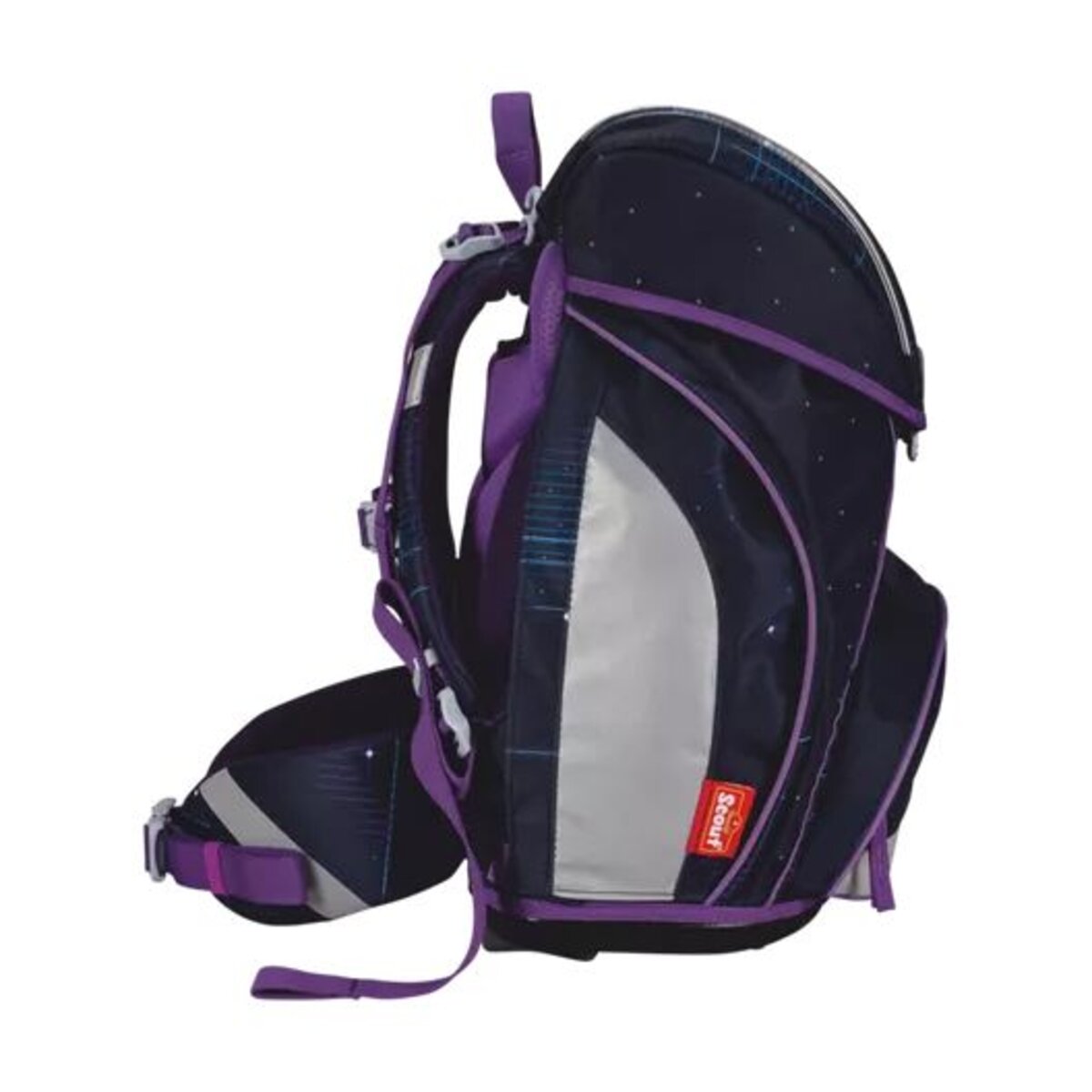 Scout Schulranzen-Set Alpha Exklusiv Safety Light Spooky Starlight
