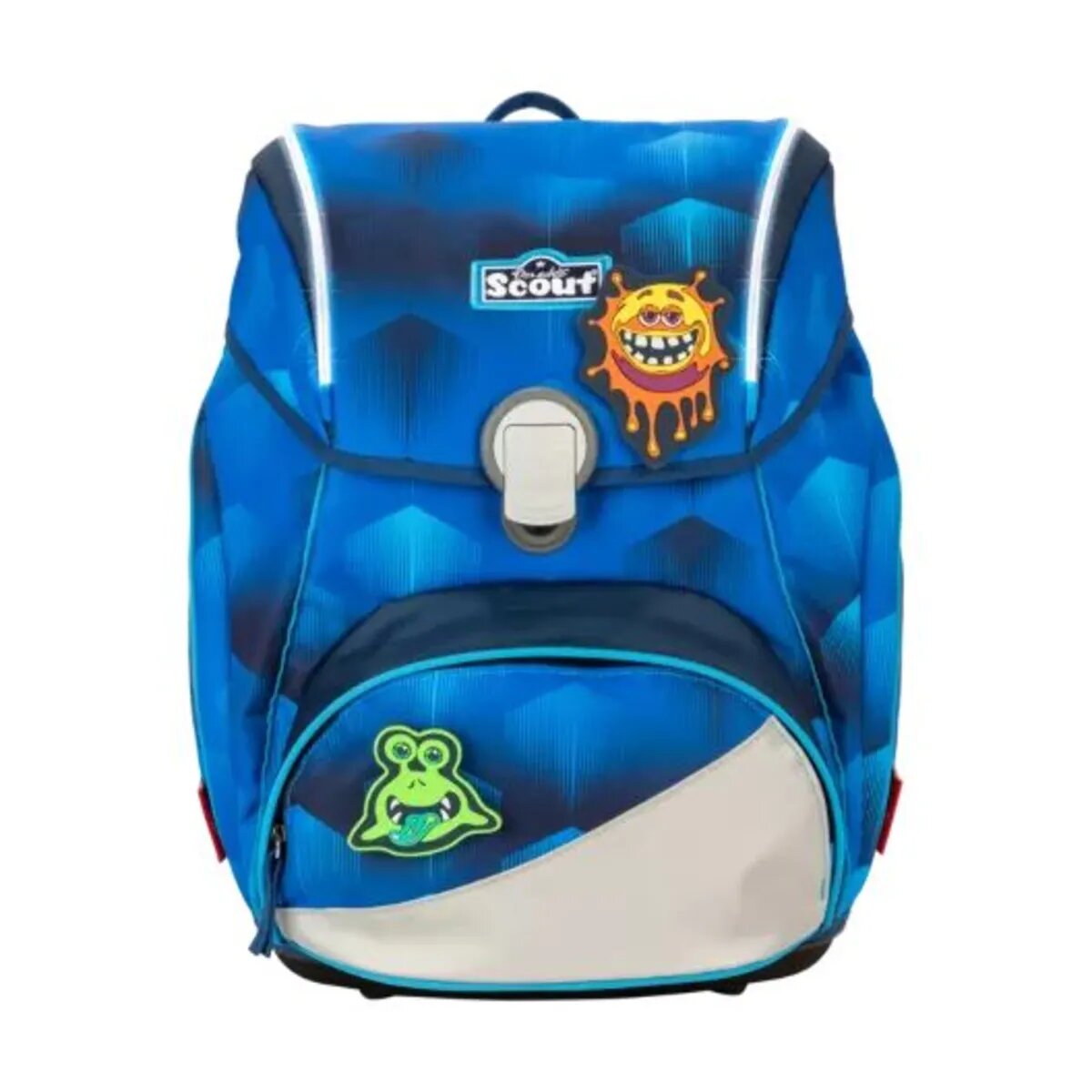 Scout Schulranzen-Set Alpha Exklusiv Safety Light Funny Freaks, 5-teilig