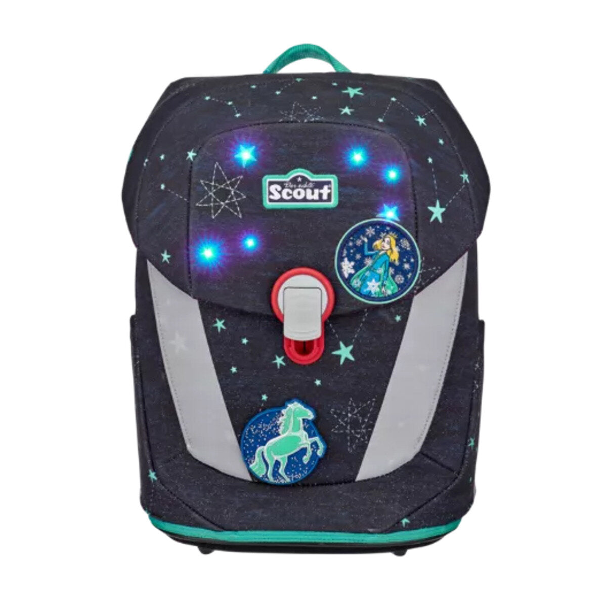 Scout Schulranzen-Set Sunny II LED Sternenhimmel, 4-teilig