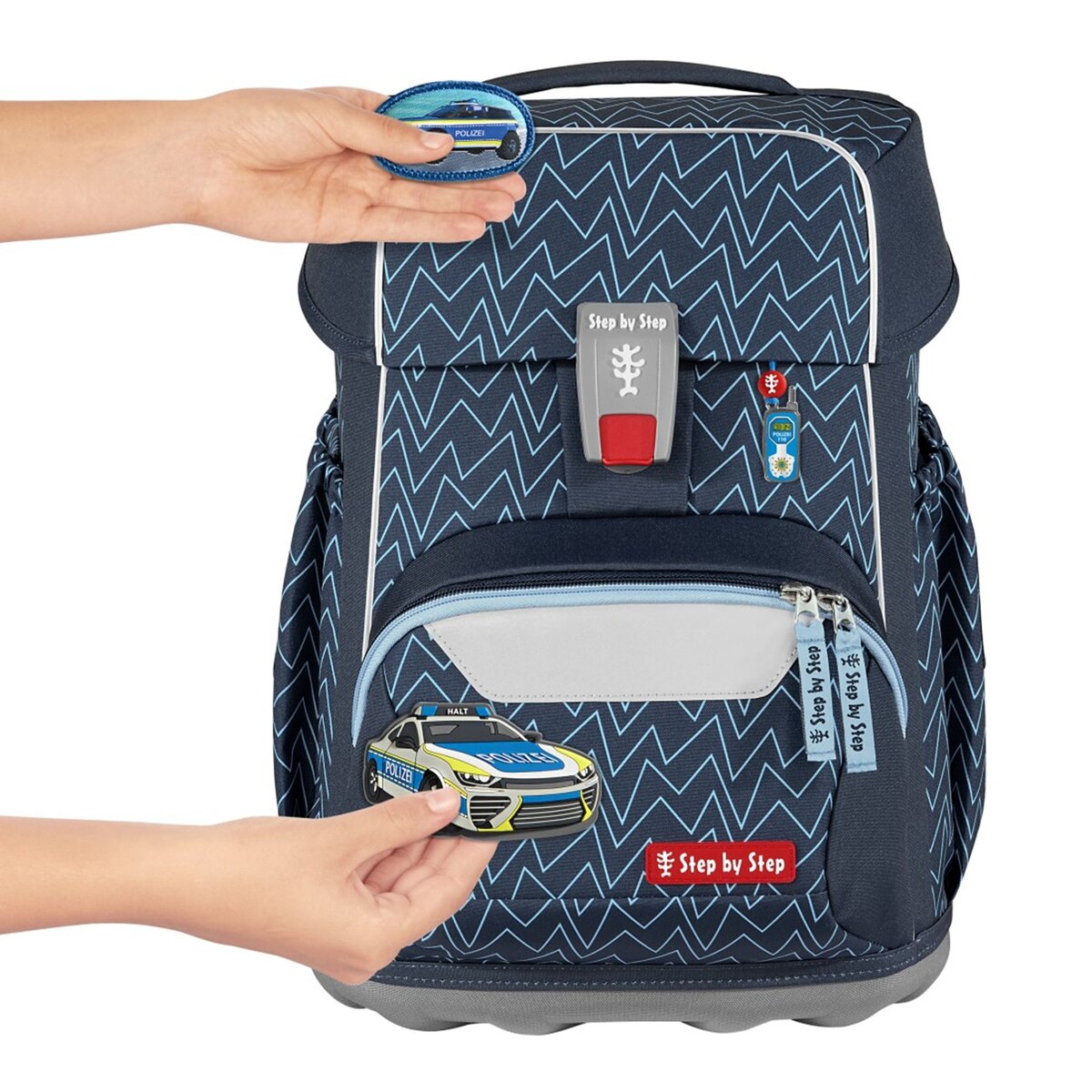 Step by Step BASIS Schulranzen-Set Blue Lines, 4-teilig