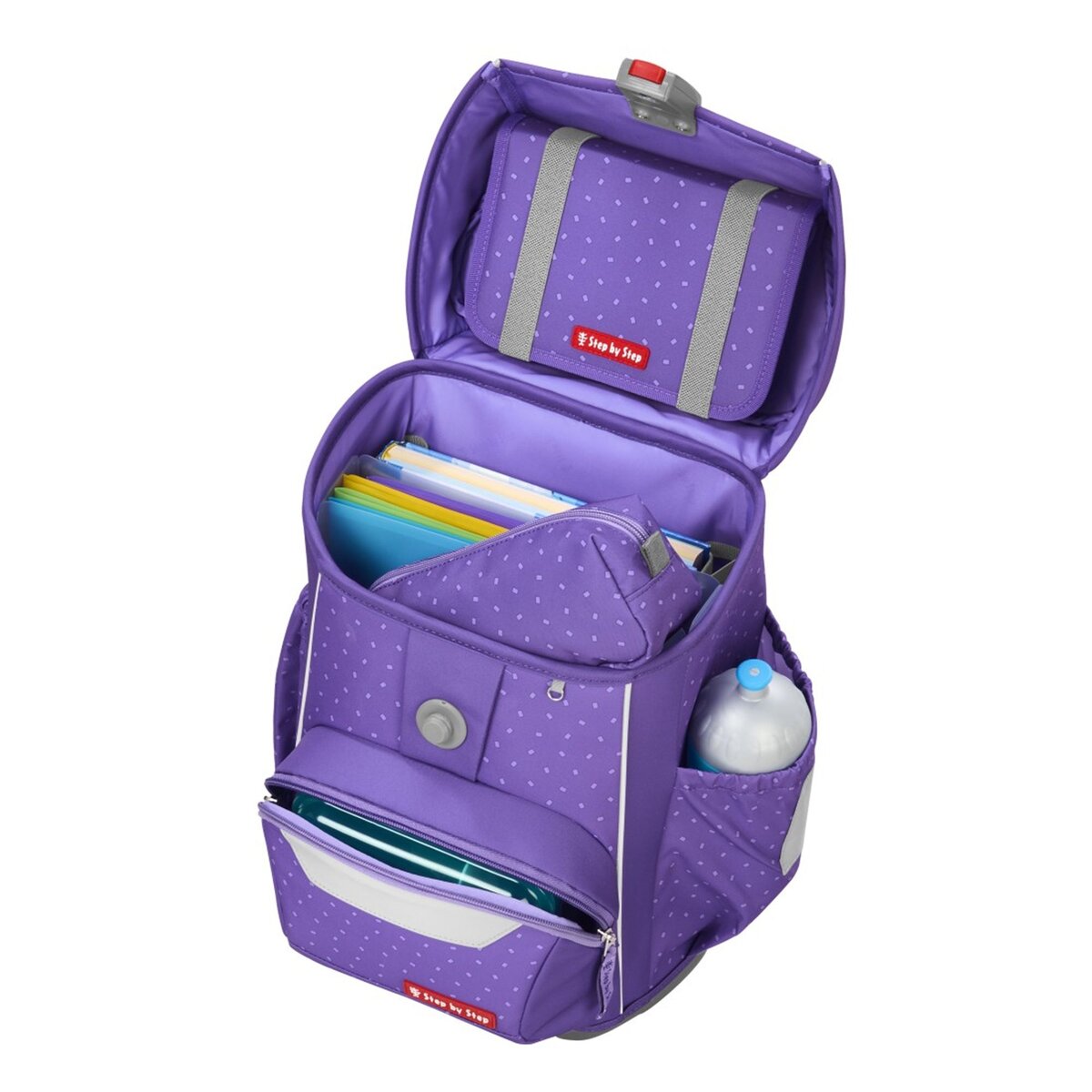 Step by Step BASIS Schulranzen-Set Purple Konfetti, 4-teilig