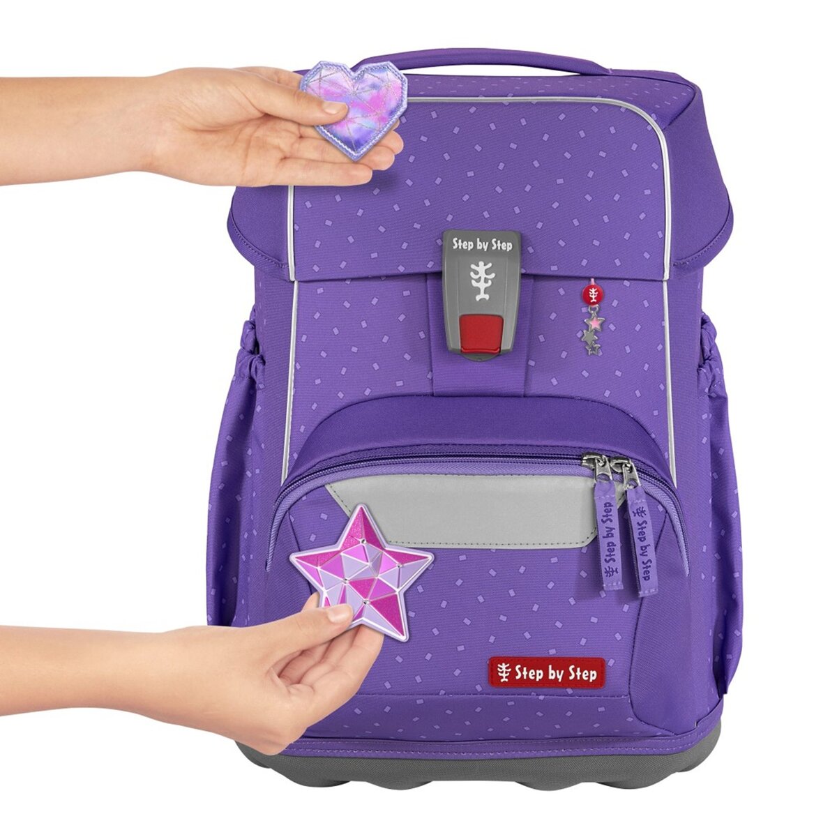 Step by Step BASIS Schulranzen-Set Purple Konfetti, 4-teilig