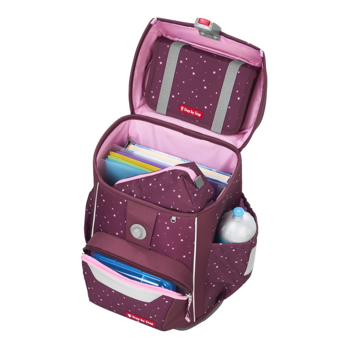 Step by Step BASIS Schulranzen-Set Berry Stars, 4-teilig