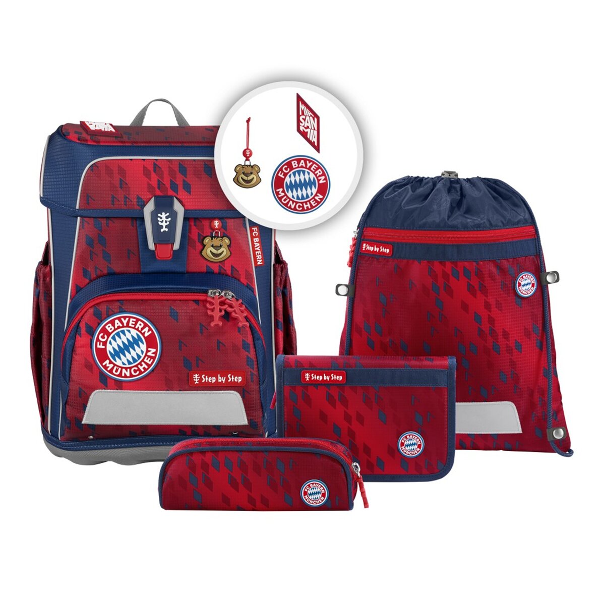 Step by Step CLOUD FC Bayern Schulranzen-Set Mia san Mia, 5-teilig