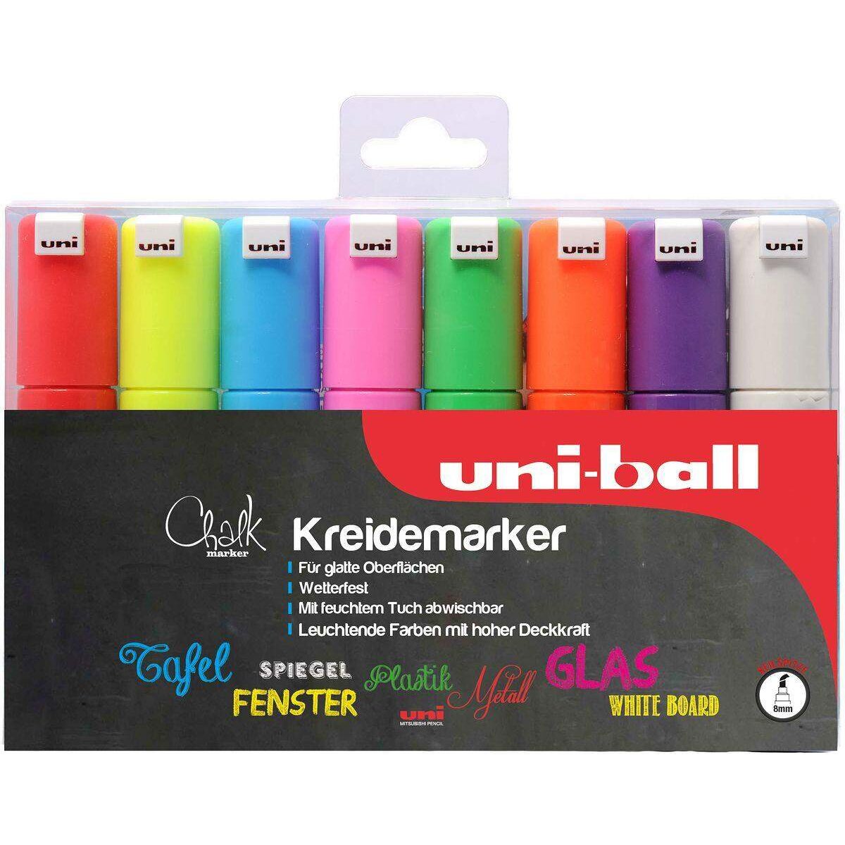 uni-ball Chalk Marker Keilspitze, 8er Set