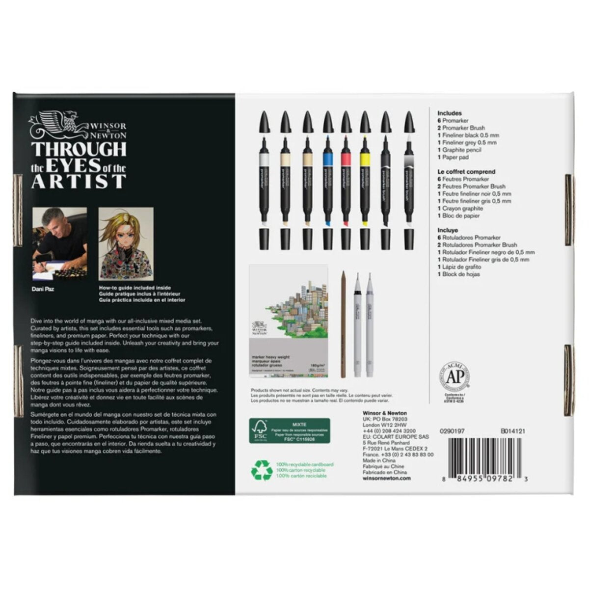 Winsor & Newton Graphic Art Manga Set 12-teilig für Künstler und Illustratoren