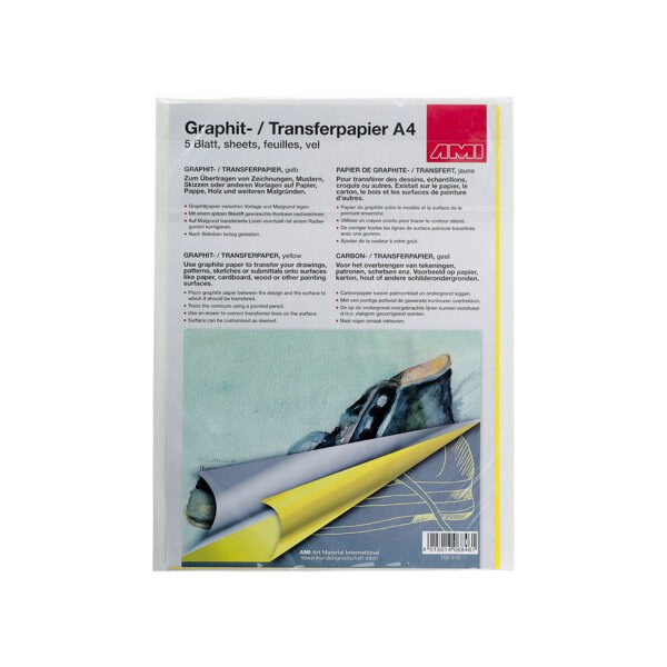 AMI Graphitpapier A4, 5 Blatt, Gelb