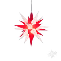 Herrnhuter Stern A1e weiß/rot, ca. 13cm, Plastik, inkl. LED E10